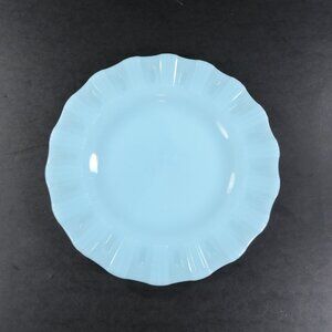 Vintage Pyrex Blue Delphite 7" Plate Crown Edge Pattern  - small chip under